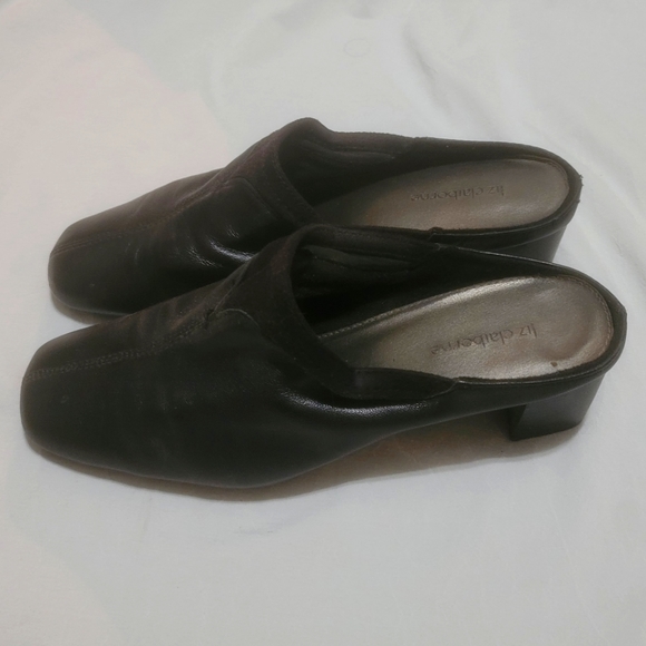 Liz Claiborne Women's Black Upper Leather mules slip on size 7 M - Picture 7 of 9